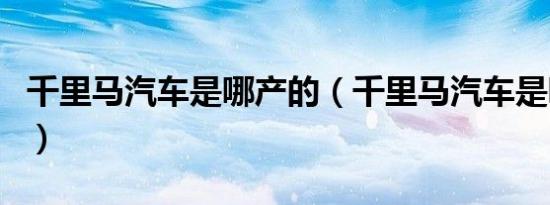 千里马汽车是哪产的（千里马汽车是哪里产的）