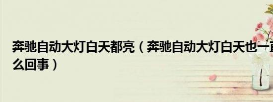 奔驰自动大灯白天都亮（奔驰自动大灯白天也一直亮着是怎么回事）