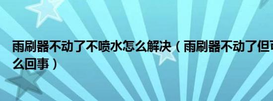 雨刷器不动了不喷水怎么解决（雨刷器不动了但可以喷水怎么回事）