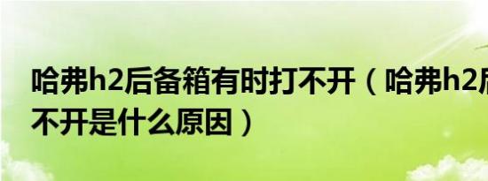 哈弗h2后备箱有时打不开（哈弗h2后备箱打不开是什么原因）