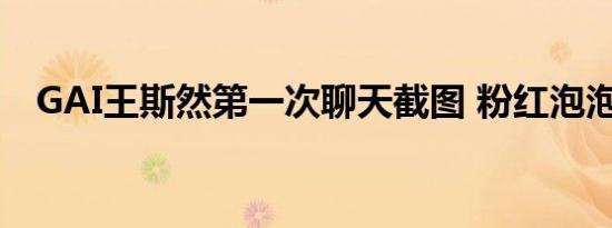GAI王斯然第一次聊天截图 粉红泡泡满点