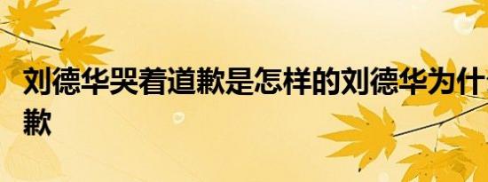 刘德华哭着道歉是怎样的刘德华为什么哭着道歉
