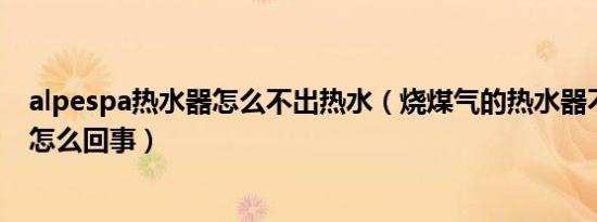 alpespa热水器怎么不出热水（烧煤气的热水器不出热水了怎么回事）