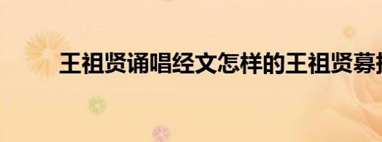 王祖贤诵唱经文怎样的王祖贤募捐