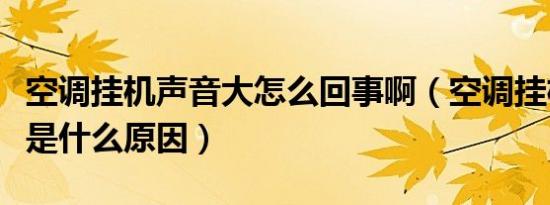 空调挂机声音大怎么回事啊（空调挂机声音大是什么原因）
