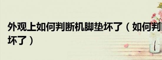 外观上如何判断机脚垫坏了（如何判断机脚垫坏了）