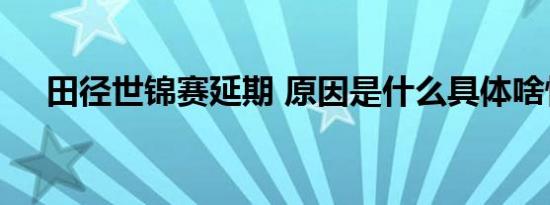 田径世锦赛延期 原因是什么具体啥情况