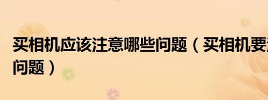 买相机应该注意哪些问题（买相机要注意什么问题）