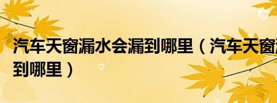 汽车天窗漏水会漏到哪里（汽车天窗漏水会漏到哪里）