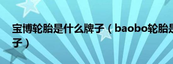 宝博轮胎是什么牌子（baobo轮胎是什么牌子）