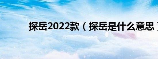 探岳2022款（探岳是什么意思）