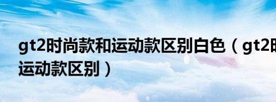 gt2时尚款和运动款区别白色（gt2时尚款和运动款区别）
