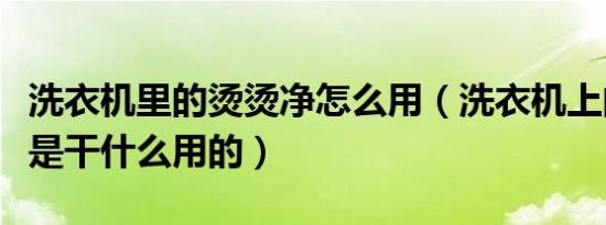洗衣机里的烫烫净怎么用（洗衣机上的烫烫净是干什么用的）