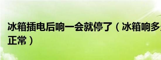 冰箱插电后响一会就停了（冰箱响多久停一次正常）