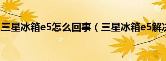 三星冰箱e5怎么回事（三星冰箱e5解决方法）