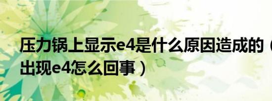压力锅上显示e4是什么原因造成的（压力锅出现e4怎么回事）