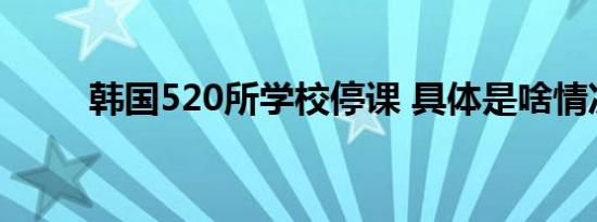 韩国520所学校停课 具体是啥情况