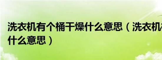 洗衣机有个桶干燥什么意思（洗衣机桶干燥是什么意思）