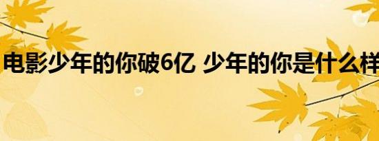 电影少年的你破6亿 少年的你是什么样的电影