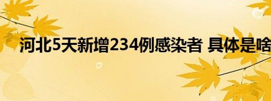 河北5天新增234例感染者 具体是啥情况