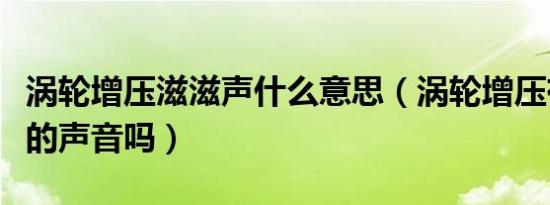 涡轮增压滋滋声什么意思（涡轮增压有滋滋滋的声音吗）