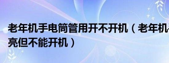 老年机手电筒管用开不开机（老年机手电筒能亮但不能开机）