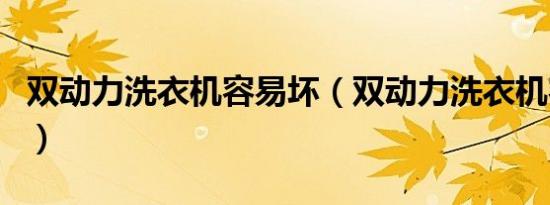 双动力洗衣机容易坏（双动力洗衣机容易坏吗）