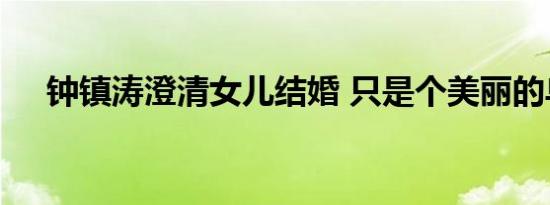 钟镇涛澄清女儿结婚 只是个美丽的乌龙