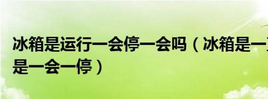 冰箱是运行一会停一会吗（冰箱是一直运行还是一会一停）