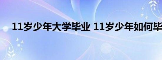 11岁少年大学毕业 11岁少年如何毕业的