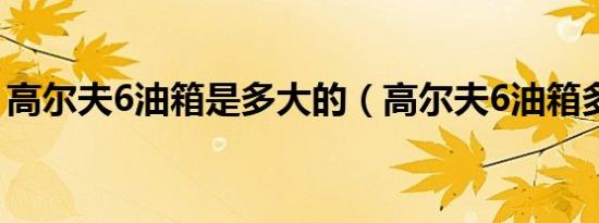高尔夫6油箱是多大的（高尔夫6油箱多少升）