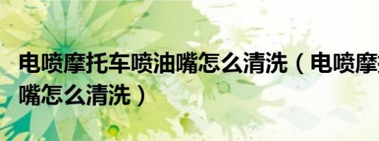 电喷摩托车喷油嘴怎么清洗（电喷摩托车喷油嘴怎么清洗）