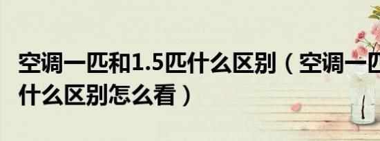 空调一匹和1.5匹什么区别（空调一匹和1.5匹什么区别怎么看）