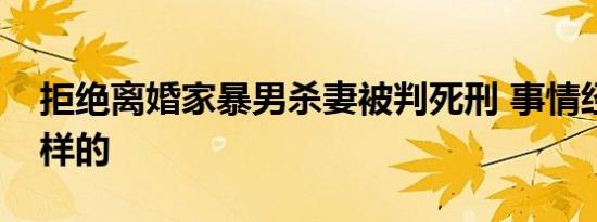 拒绝离婚家暴男杀妻被判死刑 事情经过是怎样的