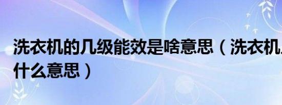 洗衣机的几级能效是啥意思（洗衣机几级能效什么意思）