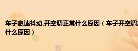 车子怠速抖动,开空调正常什么原因（车子开空调怠速抖动是什么原因）