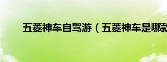 五菱神车自驾游（五菱神车是哪款）