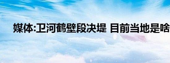 媒体:卫河鹤壁段决堤 目前当地是啥情况
