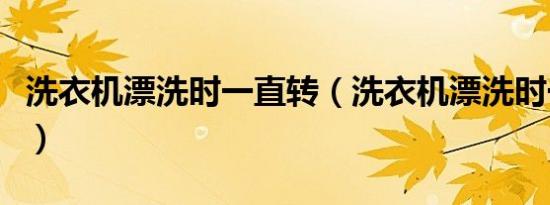 洗衣机漂洗时一直转（洗衣机漂洗时一直放水）