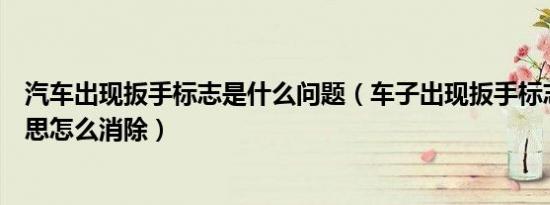 汽车出现扳手标志是什么问题（车子出现扳手标志是什么意思怎么消除）