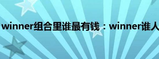 winner组合里谁最有钱：winner谁人气最高