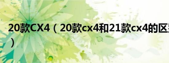 20款CX4（20款cx4和21款cx4的区别是什么）
