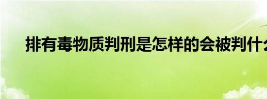 排有毒物质判刑是怎样的会被判什么刑