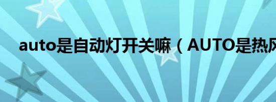 auto是自动灯开关嘛（AUTO是热风吗）