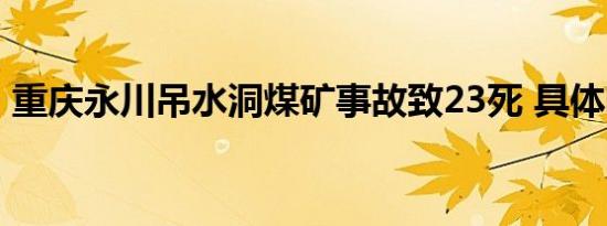 重庆永川吊水洞煤矿事故致23死 具体啥情况