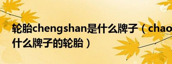 轮胎chengshan是什么牌子（chaoyang是什么牌子的轮胎）