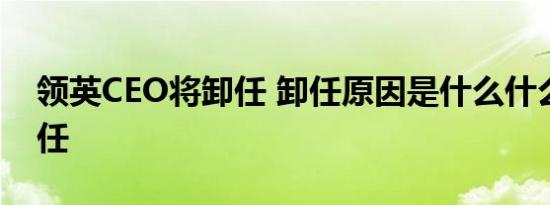领英CEO将卸任 卸任原因是什么什么时候卸任