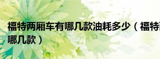 福特两厢车有哪几款油耗多少（福特两厢车有哪几款）