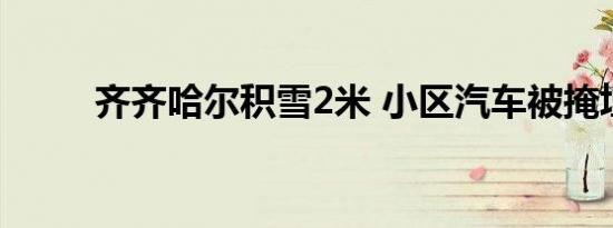 齐齐哈尔积雪2米 小区汽车被掩埋