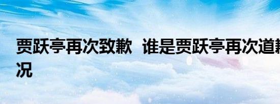 贾跃亭再次致歉 谁是贾跃亭再次道歉是啥情况
